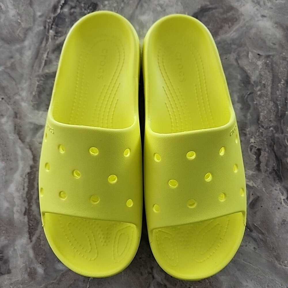 Crocs Classic Yellow Slides Sandals Slip On Foam Womens Size 11 Mens 9